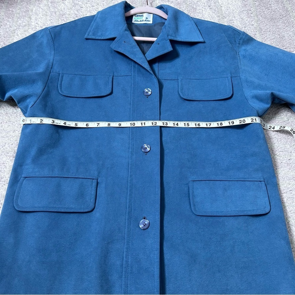 VNTG Samuel Robert Dust Blue Chore Coat Driving Coat Ultra Suede Size 12 - Picture 7 of 13